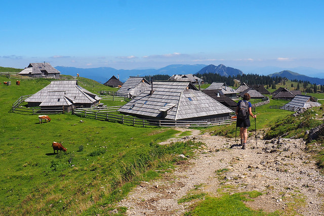 Walking into Velika Planina, Slovenia