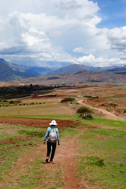 Walking from Moray to Maras, Peru