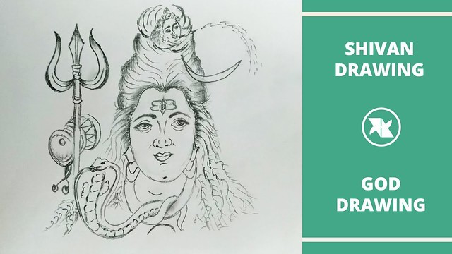 How to draw Lord Shiva - Lord Shivan Maha Shivaratri Drawing Step by Step for beginners - Shivan Art