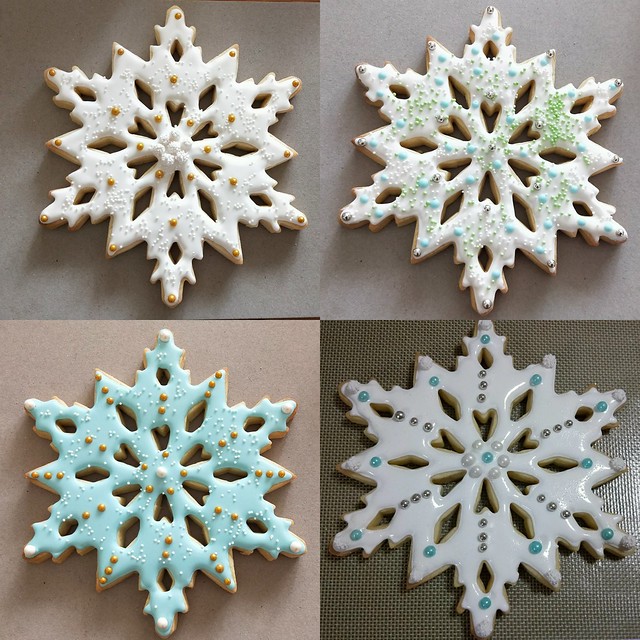 Giant snowflake cookies