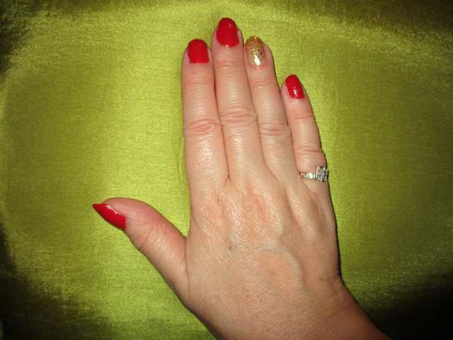 Christmas manicure, right hand