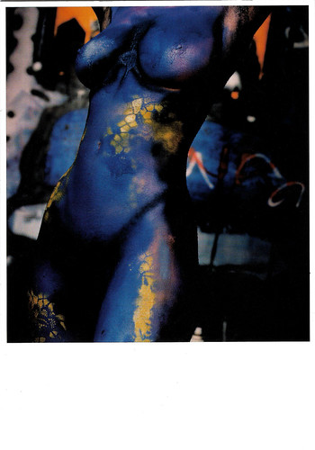 Monique Sluyter, bodypainted by Herman Brood