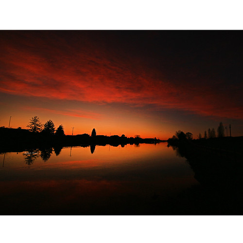 voltabarozzo inverno winter riflesso reflection ponte canale padova tramonto sunset red rosso dream sogno