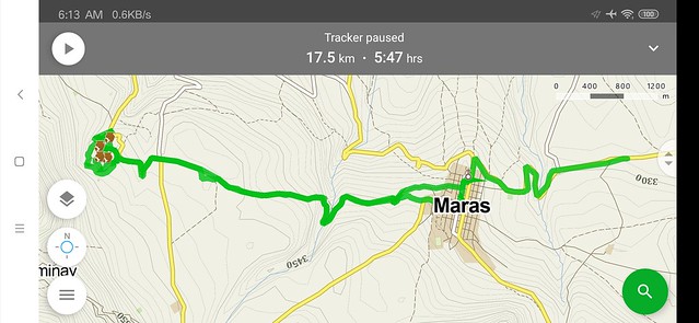 GPS Track - Maras to Moray to Maras, Peru