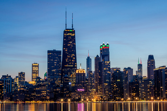 Chicago Holiday Skyline Sunset 2019
