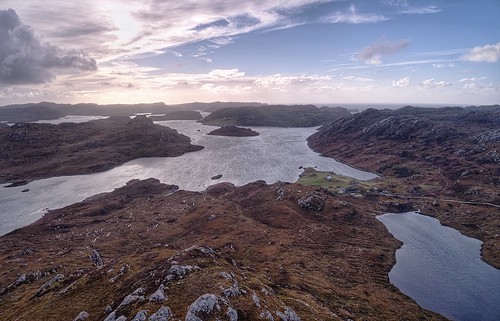 scourie sutherland autumn beautiful hdr aerial djiphantom4advanced loch water gneiss stone rock light colour awesome nature landscape scotland drone highlands