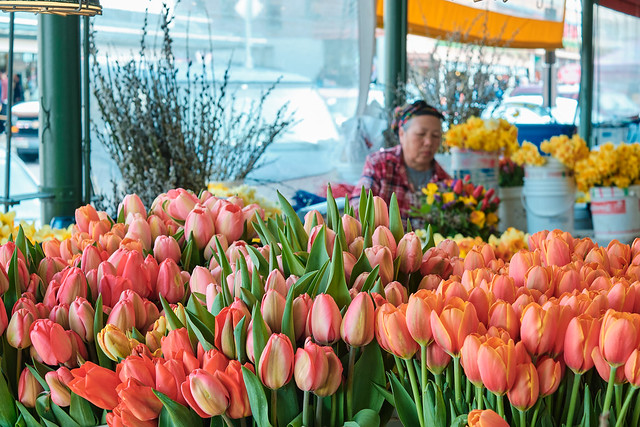 Flower seller, Pike Place Market, Seattle, Wahington