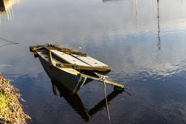 Sunken Catamaran, River Leven, Dumbarton