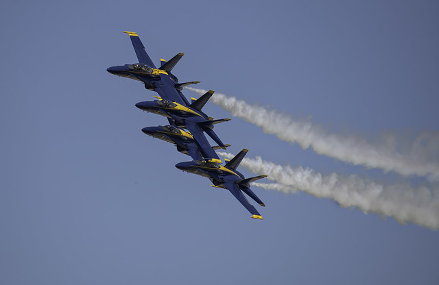 Blue Angels With Two VIP Planes