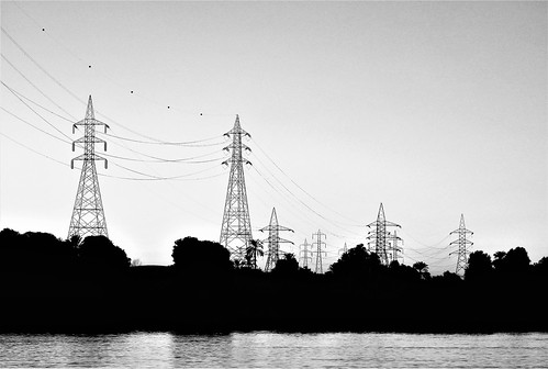 nikon coolpix p900 egypt river rivernile pylons wires sunset geometric angles power lines powerlines blackandwhite water panorama silhouette silhouettephotography