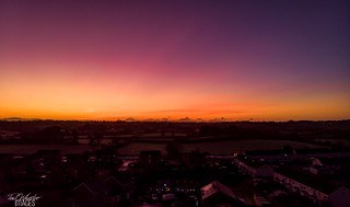 Xmas morning in Craigavon, Co Armagh. Drone shot above my house with Mourne Mountains in the distance. (Explored)