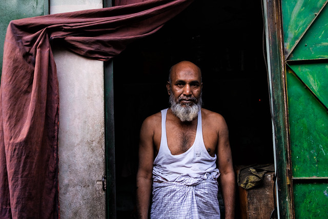 Man in Geneva camp, Dhaka
