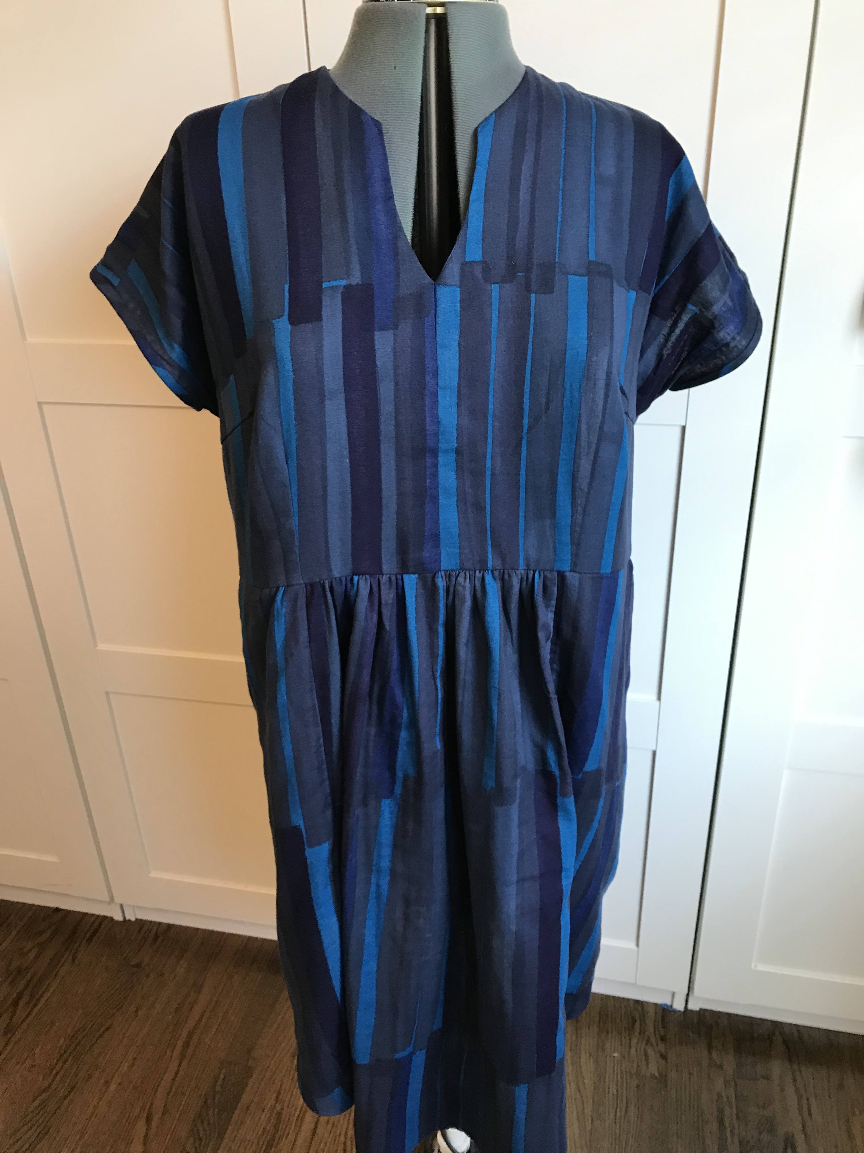 blue Nani Iro grace stripe dress