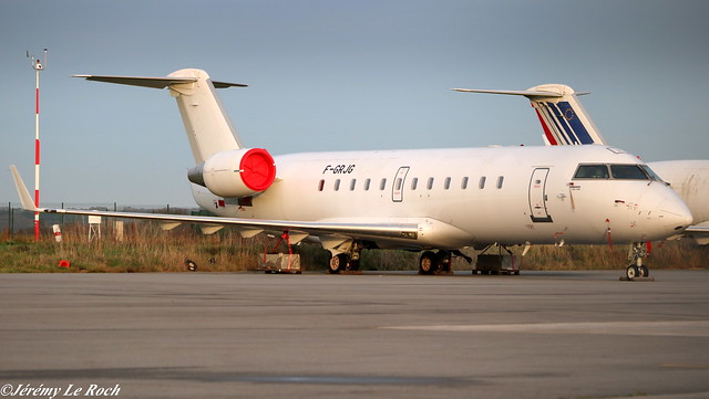 CANADAIR CL-600-2B19 REGIONAL JET CRJ-100ER AIR FRANCE (BRIT AIR) F-GRJG MSN7143 A l'AEROPORT MORLAIX PLOUJEAN