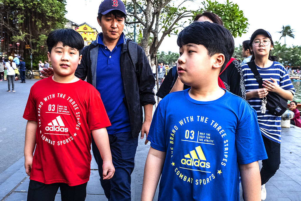 Boys in BRAND WITH THREE STRIPES T-shirts--Hoi An