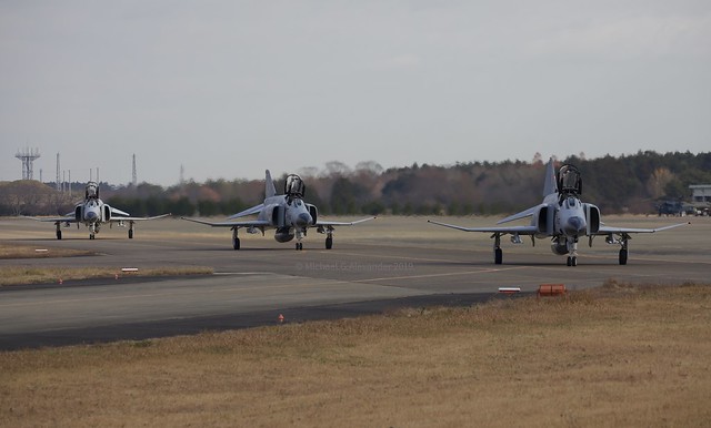 Mitsubishi F-4EJ Kai Phantom II Trio at Hyakuri