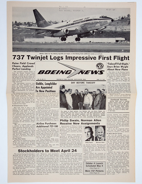 Boeing News_737 First Flight_April 13 1967
