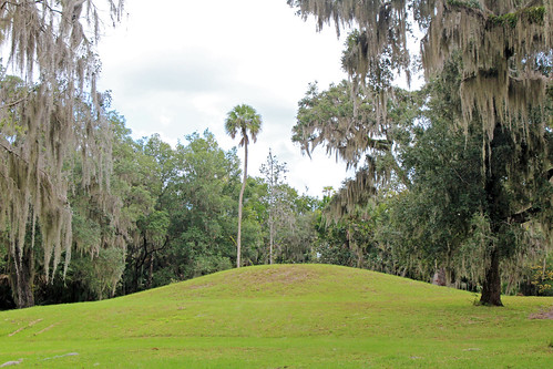 park trees landscape mound burialmound florida crystalriver