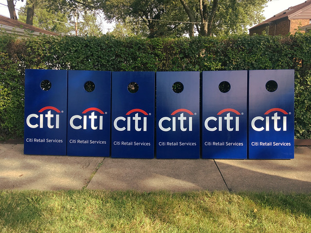 Citibank Citi Retail Services Digitally printed custom cornhole Corporate themed game boards