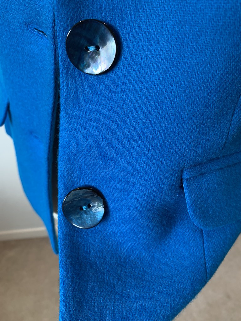 Blue jacket buttons