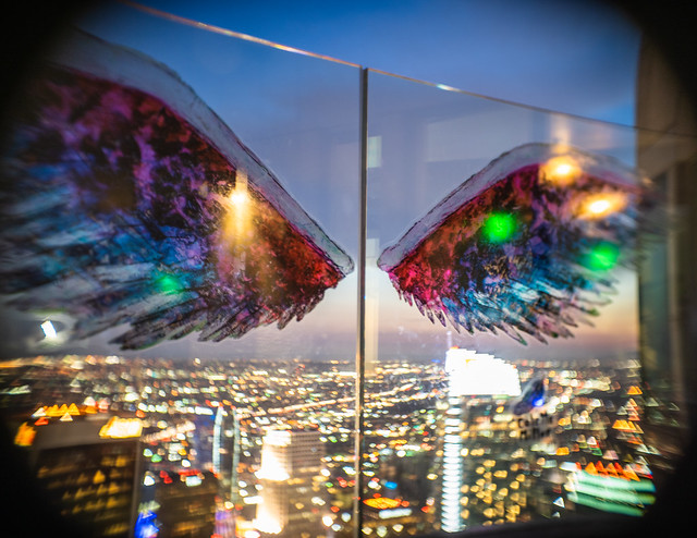 Angel wings over Los Angeles