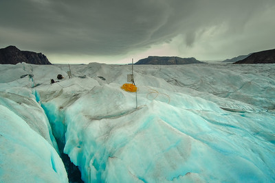 Could we measure stress in glaciers?