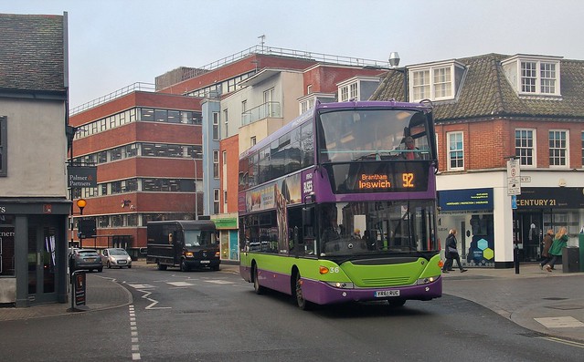 YR61 RUC, Ipswich Buses Scania 36, Friars Street, 30th. December 2019.