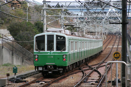Kobe Municipal Subway 1000 series (3rd.ver) in Gakuentoshi.Sta, Kobe, Hyogo, Japan /Dec 29, 2019