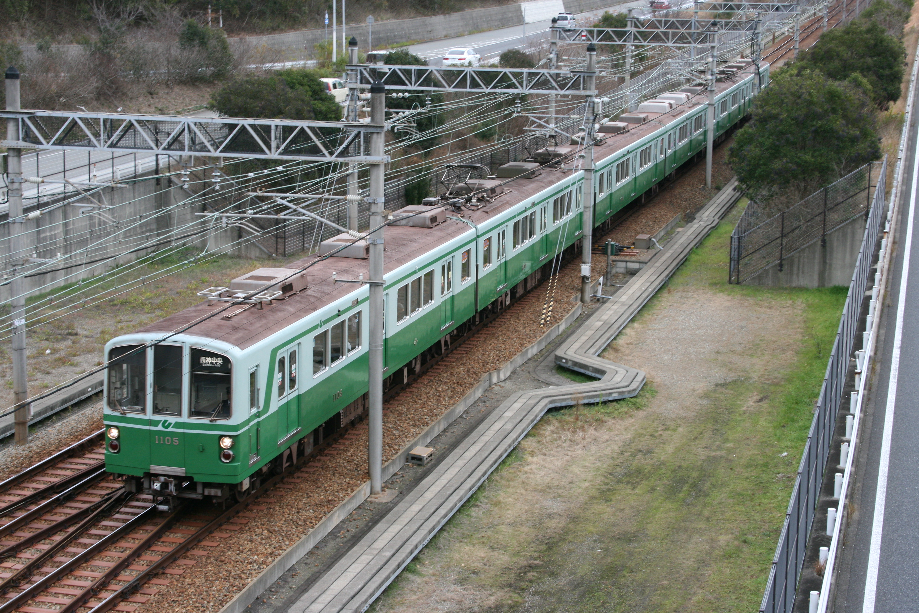 Kobe Municipal Subway 1000 series (1st.ver) in Gakuentoshi.Sta, Kobe, Hyogo, Japan /Dec 29, 2019