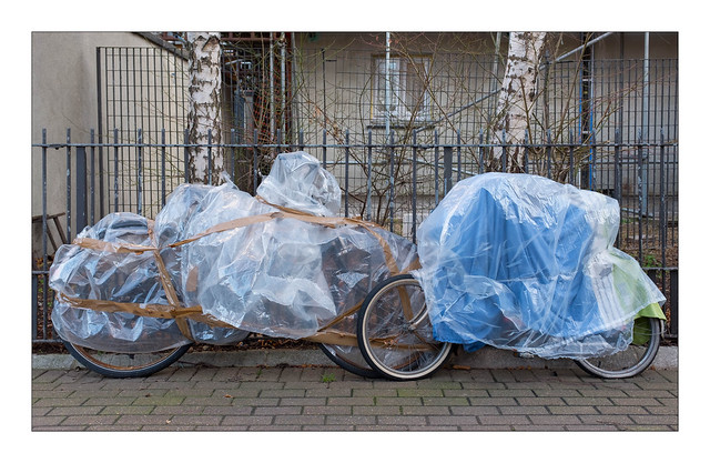 Weatherproofed Bikes, Hackney, East London, England.