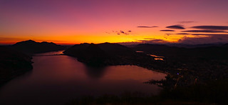 Sunset over Lugano Lake
