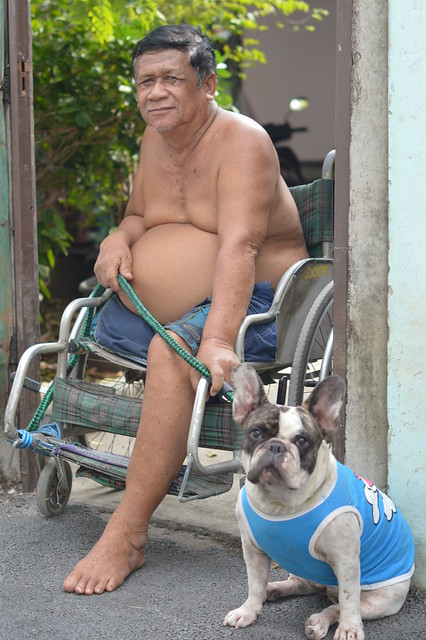 one-legged man and his dog