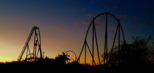 sunset rollercoaster seaworld sky florida usa unitedstatesofamerica