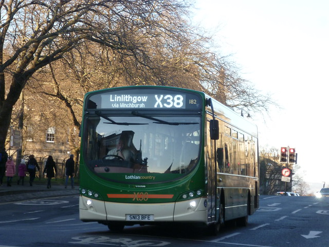 Route diverted! Lothiancountry 182 in Charlotte Square, Edinburgh.