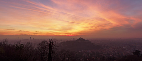 sunset brescia italy castle landscape panoramic