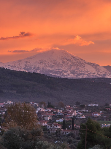 greece evoia sunrise mountain landscape