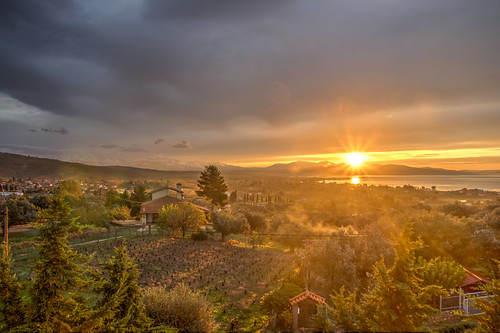 greece evoia sunrise light landscape