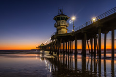 Huntington Beach Pier at Sunset Twilight Blue Hour