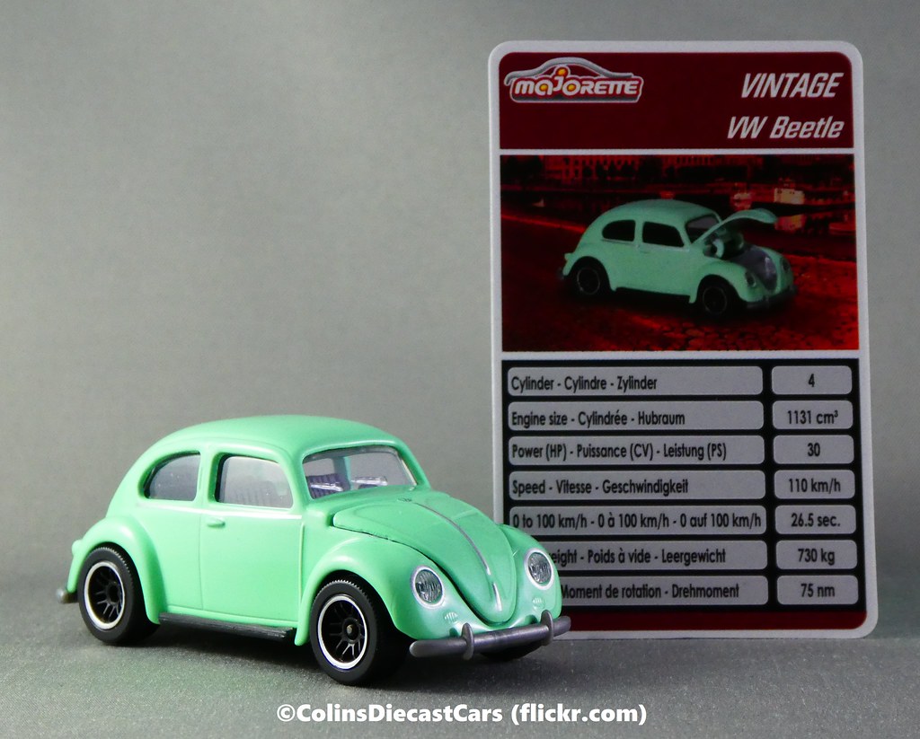 Majorette Volkswagen Beetle Racing 64 Purple Vintage Deluxe Model Cars Diecast 