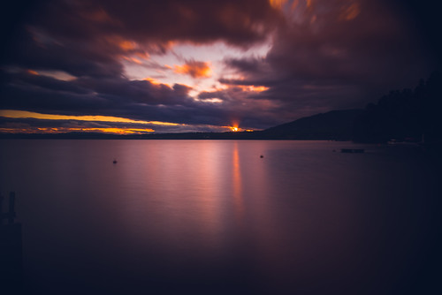 kiltro cl chile longexposure nature calafquén lake water sunset clouds landscape sun dusk outdoor