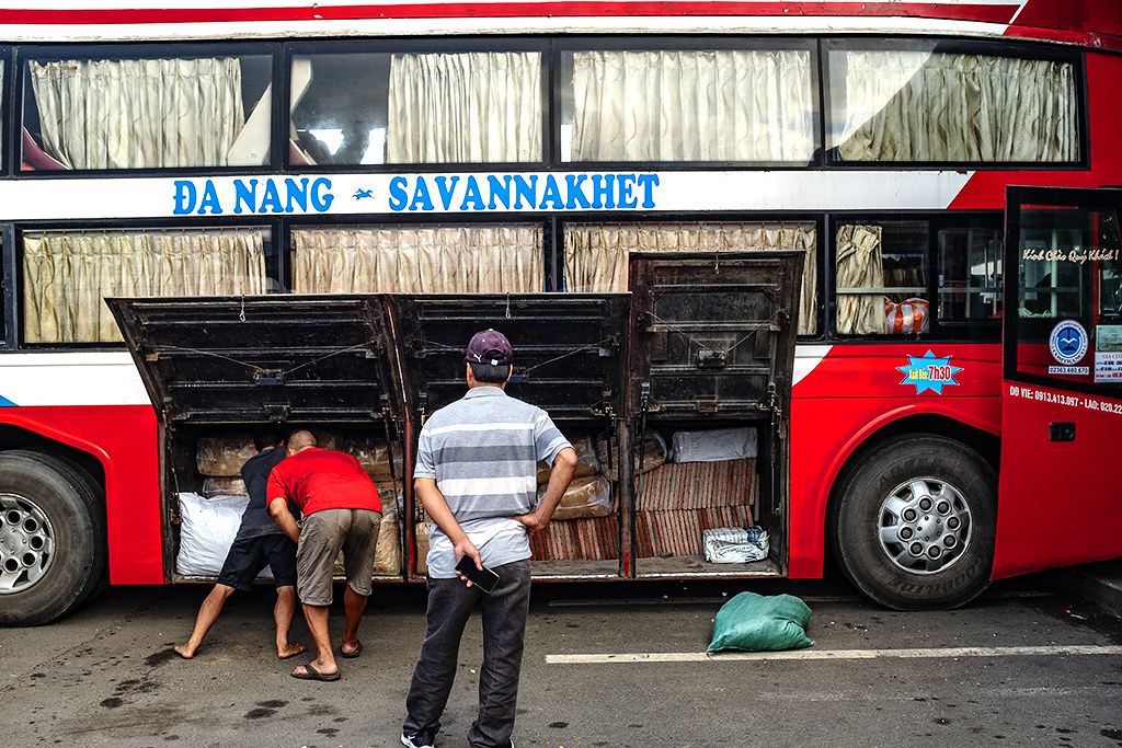 Laos bound bus--Da Nang