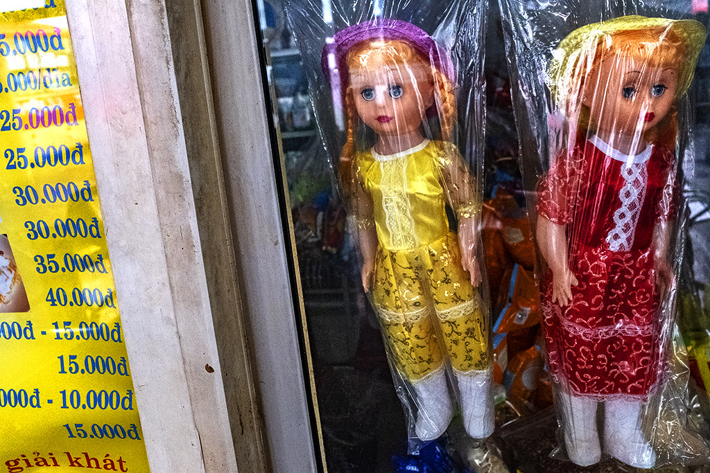 Dolls at bus station--Da Nang