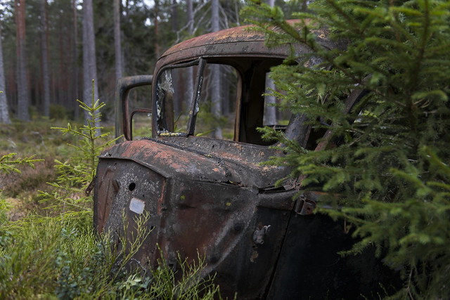 Abandoned car.