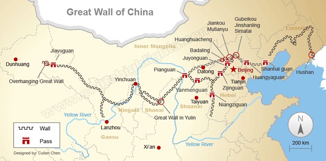 Mapa de la Gran Muralla China