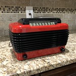 Stromberg-Carlson 1400 Circa 1948, this radio has since been restored, tuned up and repainted with a nice red and black automotive finish.