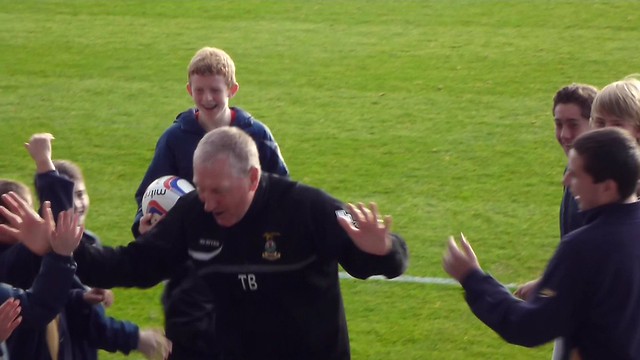 Caley Thistle manager Terry Butcher, (Remember him?) Celebrates win over Hibs in 2013.