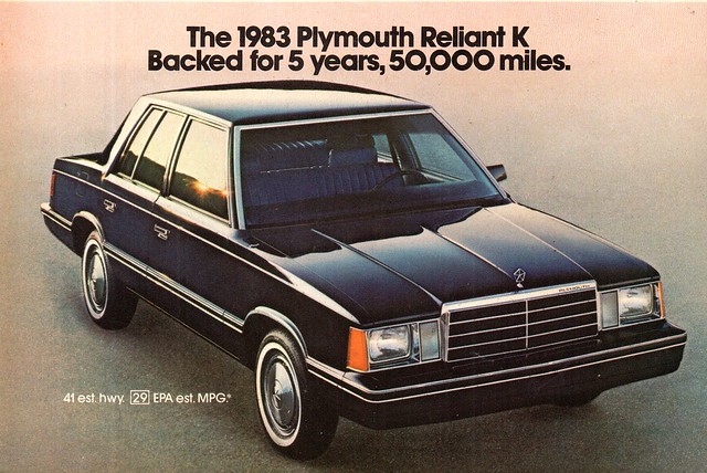 1983 Plymouth Reliant K Sedan Page 1 USA Original Magazine Advertisement