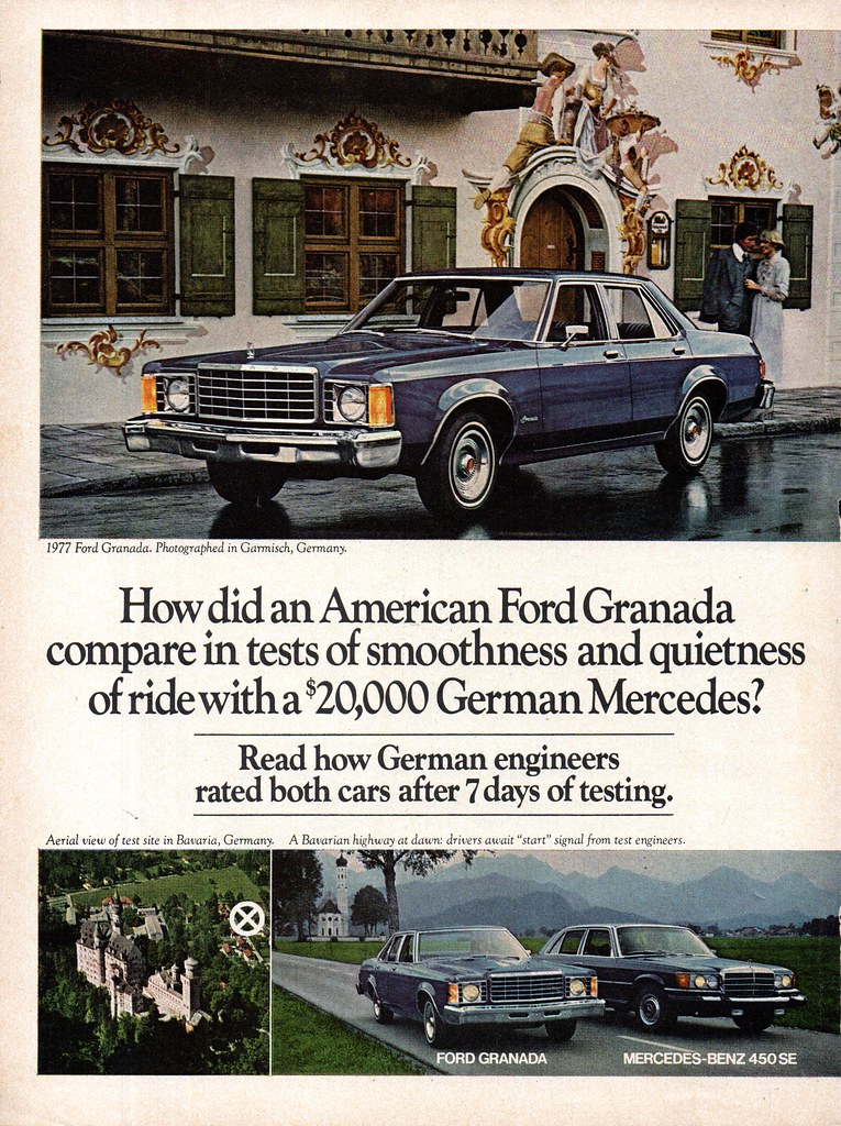 1977 Ford Granada Sedan & Sport Coupe Page 1 USA Original Magazine Advertisement