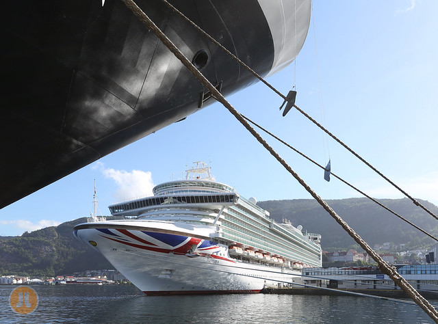 Cruise ships docked in Bergen, Norway
