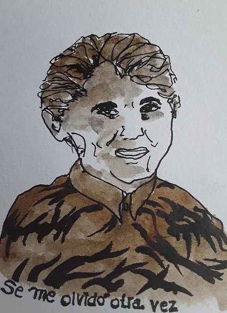 Chavela Vargas. Pen, ink and watercolour on paper.